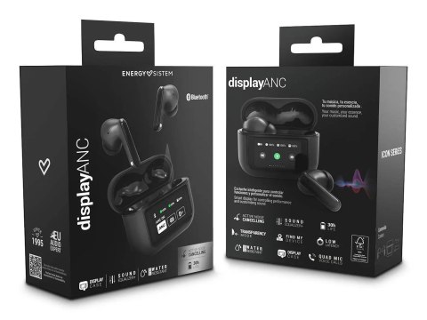 Słuchawki dokanałowe Energy Sistem True Wireless Earphones Icon Series z mikrofonem, Bluetooth, Graphite, ANC