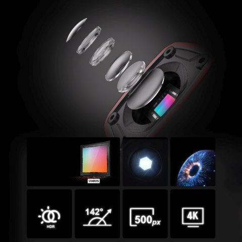 Kamera sportowa wideorejestrator 4K na kierownicę motocykla AKY-710S - czarna