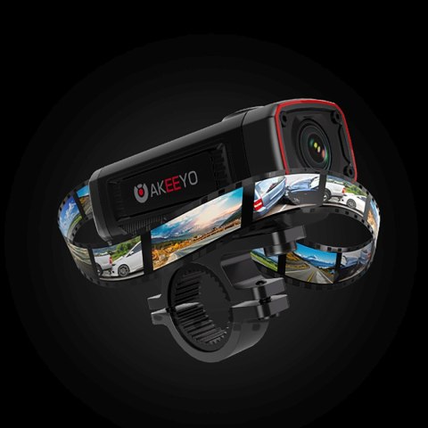Kamera sportowa wideorejestrator 4K na kierownicę motocykla AKY-710S - czarna