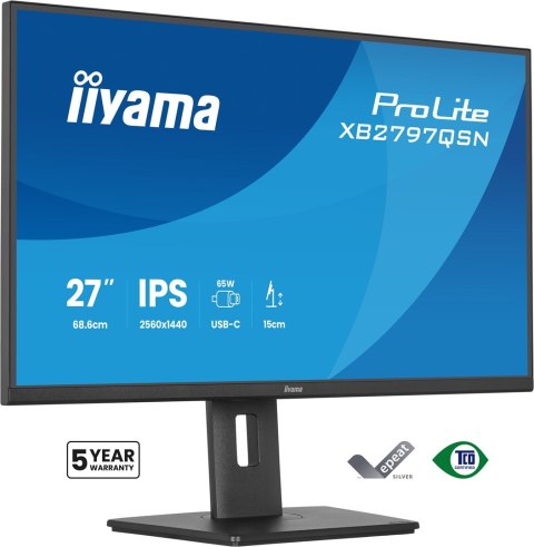 Iiyama ProLite XB2797QSN-B1 monitor komputerowy 68,6 cm (27") 2560 x 1440 px Quad HD LCD Czarny