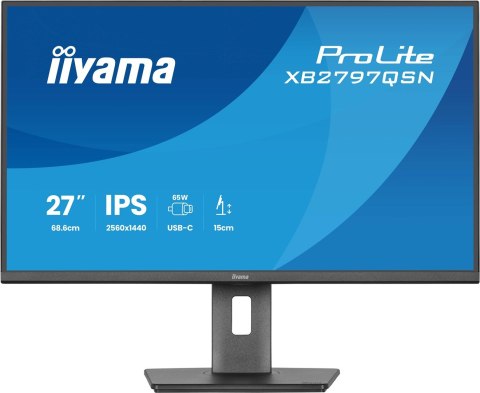 Iiyama ProLite XB2797QSN-B1 monitor komputerowy 68,6 cm (27") 2560 x 1440 px Quad HD LCD Czarny