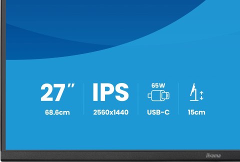 Iiyama ProLite XB2797QSN-B1 monitor komputerowy 68,6 cm (27") 2560 x 1440 px Quad HD LCD Czarny