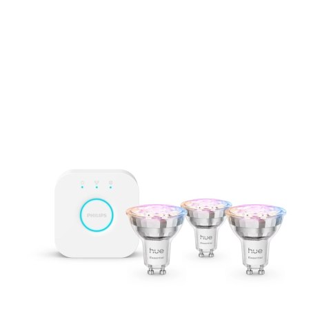 Philips Hue White and color ambiance Podstawowy zestaw startowy: 3 inteligentne żarówki z trzonkami GU10 (345 lm)