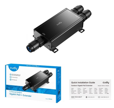 PoE++ Cudy Extender Outdoor Waterproof 2-Channel Gigabit