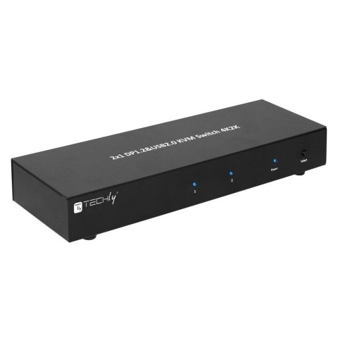 Techly IDATA DP-KVM2 przełącznik KVM Czarny