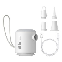 Pompka turystyczna przenośna akumulatorowa 4 końcówki USB-C - biała