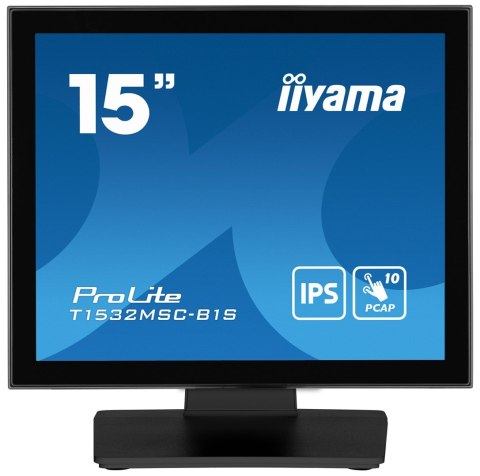 Iiyama ProLite T1532MSC-B1S monitor komputerowy 38,1 cm (15") 1024 x 768 px XGA LCD Ekran dotykowy Czarny