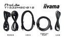 Iiyama ProLite T1532MSC-B1S monitor komputerowy 38,1 cm (15") 1024 x 768 px XGA LCD Ekran dotykowy Czarny