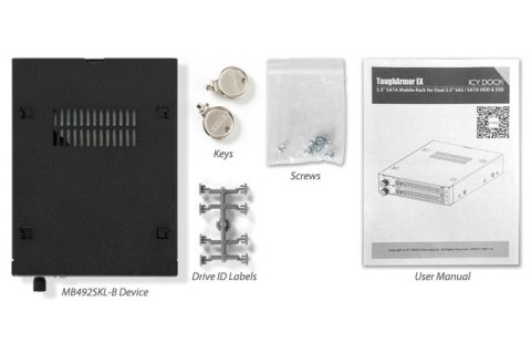 We-Ra. IcyDock z miejscem na 2 dyski: 2x6,3cm SATAI-III/SAS HDD&SSD w kolorze, 1x3,5" Metal