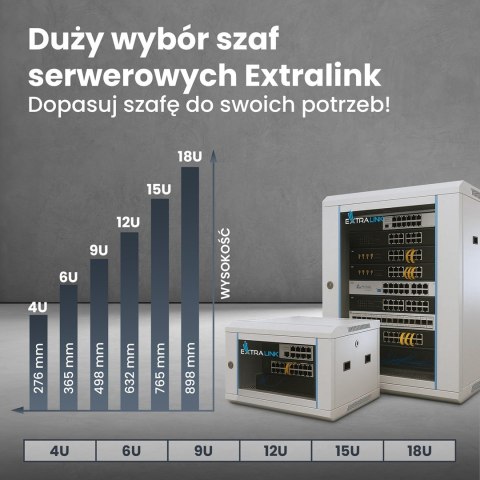 Extralink - szafka wisząca 4U 10" kolor szary