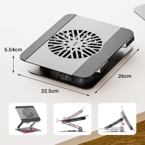 UNITEK OT1098AGY01 stojak na laptop Podstawka pod notebooka i tablet Srebrny 43,9 cm (17.3")
