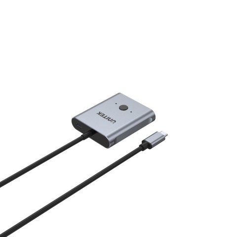 Unitek dwukierunkowy przełącznik sygnału USB-C, 2 in 1 out 4K