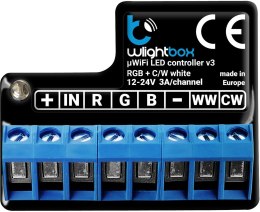 BLEBOX wLightBox v3 - moduł i/o WiFi 1x wej. binarne 1x wyj. LED RGBW/CCT 42390