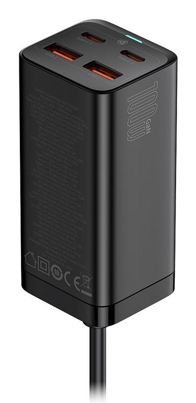 ŁADOWARKA SIECIOWA Baseus GaN 3 Pro Desktop Charger CCGP000101 100W 2x USB-A 2x USB-C PD 3.0 QC 4.0+