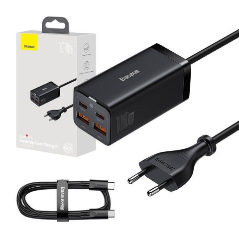 ŁADOWARKA SIECIOWA Baseus GaN 3 Pro Desktop Charger CCGP000101 100W 2x USB-A 2x USB-C PD 3.0 QC 4.0+
