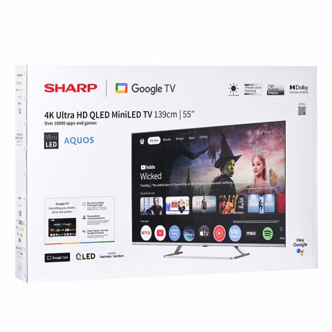 Telewizor SHARP 55JP7265E QLED 55" 4K Ultra HD Google TV Dolby Digital Plus Czarny