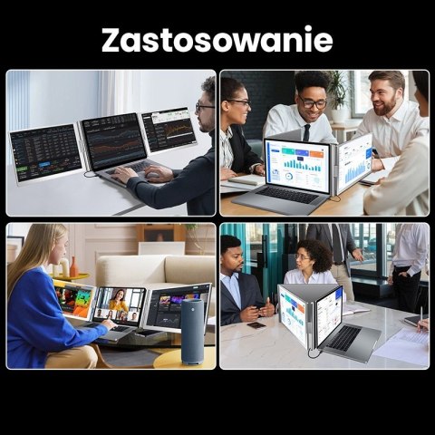EXTRALINK SMART LIFE 14" 2-SCREEN MONITOR FOR LAPTOPS 12" TO 17.3"