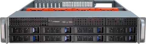 Inter-Tech IPC 2U-2408 Rack Czarny, Stal nierdzewna