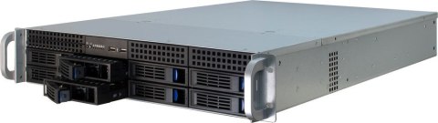 Inter-Tech IPC 2U-2408 Rack Czarny, Stal nierdzewna