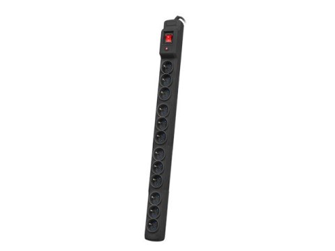 Armac Multi M12 | Listwa zasilająca | przeciwprzepięciowa, 12 gniazd, przewód 5m, czarna