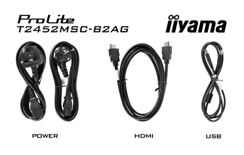 Iiyama ProLite T2452MSC-B2AG monitor komputerowy 61 cm (24") 1920 x 1080 px Full HD LED Ekran dotykowy Czarny