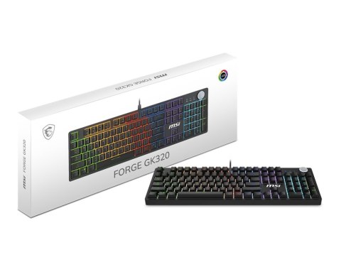 Klawiatura MSI FORGE GK320 RED Gaming USB QWERTY Angielski Czarny