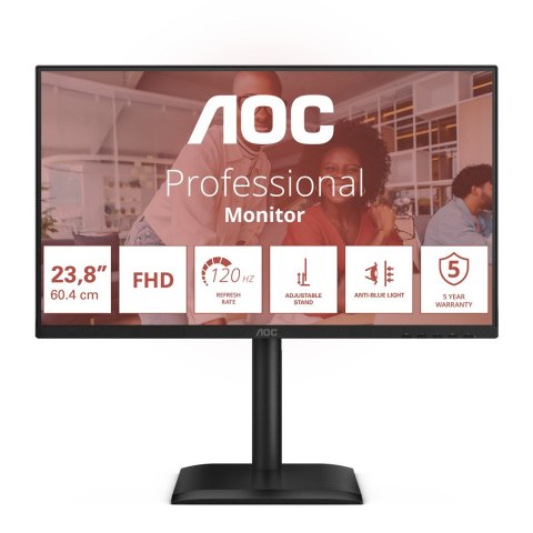AOC 24E4U monitor komputerowy 60,5 cm (23.8") 1920 x 1080 px Full HD LED Czarny