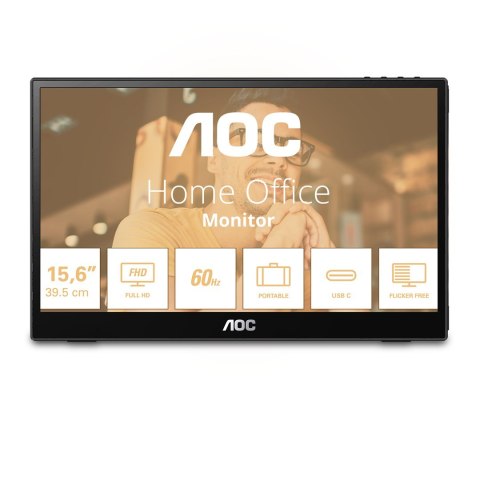 AOC 16T3EA przenośny telewizor / monitor Czarny 39,6 cm (15.6") 1920 x 1080 px