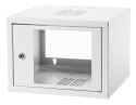 Szafka wisząca 19'' 4U 568x400 drzwi szklane RAL7035