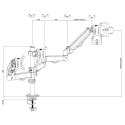 MACLEAN UCHWYT NA 3 MONITORY, SPRĘŻYNA GAZOWA, 17"-27", 2-8KG, CZARNY MC-137