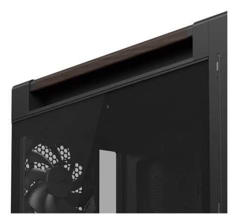 ASUS ProArt PA602 Wood Edition Modern Black - Tempered Glass Panel Midi Tower Czarny, Drewno