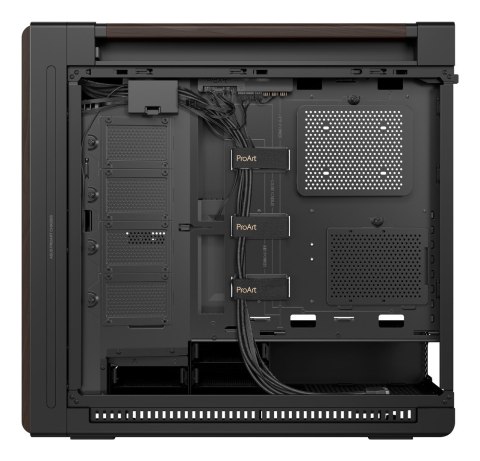 ASUS ProArt PA602 Wood Edition Modern Black - Tempered Glass Panel Midi Tower Czarny, Drewno