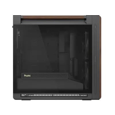 ASUS ProArt PA602 Wood Edition Modern Black - Tempered Glass Panel Midi Tower Czarny, Drewno