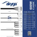 Akyga AK-C1-600 moduł zasilaczy 600 W 24-pin ATX ATX Czarny