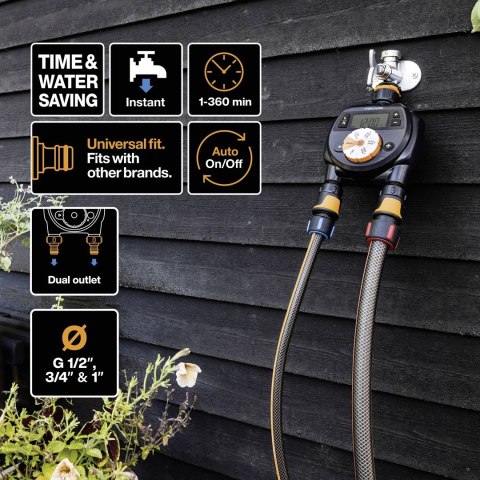 Fiskars 1054792 Czarny Elektroniczny regulator nawadniania