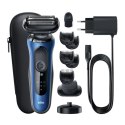 Braun Series 6 61-B4500cs - Golarka foliowa - Niebieski - Przyciski - LED - Ładowanie - Zasilanie - AC/Bateria