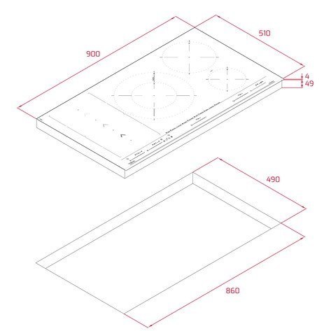Teka IBF 95-G1 MST BM Czarny Wbudowany 90 cm Płyta indukcyjna strefowa 5 stref(y)