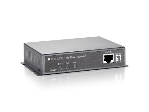 Wzmacniacz sygnału LevelOne PoE+ 1xPoE 100Mbps szary