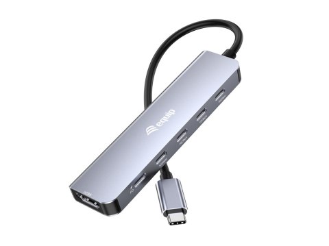 Adapter USB Equip 133499 6w1 USB 3.2 Gen 2 (3.1 Gen 2) Type-C Szary