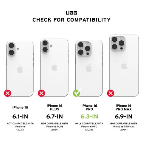 Etui plecki Urban Armor Gear Plasma XTE AW82-09H do Apple iPhone 16 Pro Czarny, Pomarańczowy