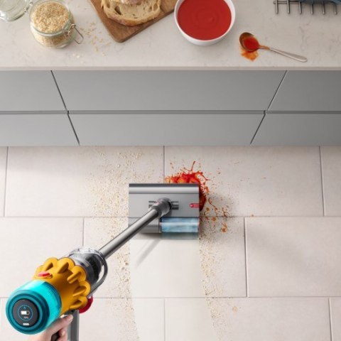 Dyson V12 Submarine Odkurzacz pionowy 3 w 1 Bateria Suchy i Mokry HEPA Bez worka 0,35 l Nikiel, Żółty