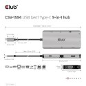 CLUB3D CSV-1594 stacja dokująca USB 3.2 Gen 1 (3.1 Gen 1) Type-C Czarny, Szary