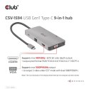 CLUB3D CSV-1594 stacja dokująca USB 3.2 Gen 1 (3.1 Gen 1) Type-C Czarny, Szary