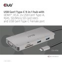 CLUB3D CSV-1594 stacja dokująca USB 3.2 Gen 1 (3.1 Gen 1) Type-C Czarny, Szary
