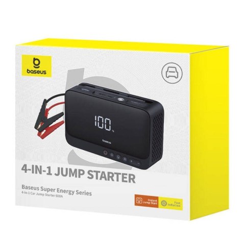 Baseus Super Energy BS-CH013 4in1 - urządzenie do rozruchu silnika z latarką, powerbankiem 6000mAh, kompresorem (czarny)