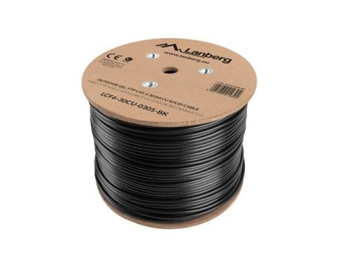 Kabel Lanberg LCF6-30CU-0305-BK sieciowy Czarny 305m Cat6