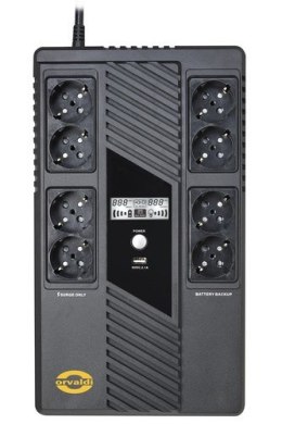 Orvaldi VAM-1000 zasilacz UPS Technologia line-interactive 1000 kVA 600 W 8 x gniazdo sieciowe