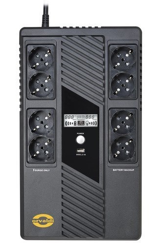 Orvaldi VAM-1000 zasilacz UPS Technologia line-interactive 1000 kVA 600 W 8 x gniazdo sieciowe