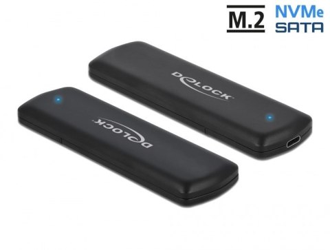 DeLOCK Obudowa zewnętrzna USB Type-C na M.2 NVMe PCIe lub SATA SSD - Beznarzędziowa