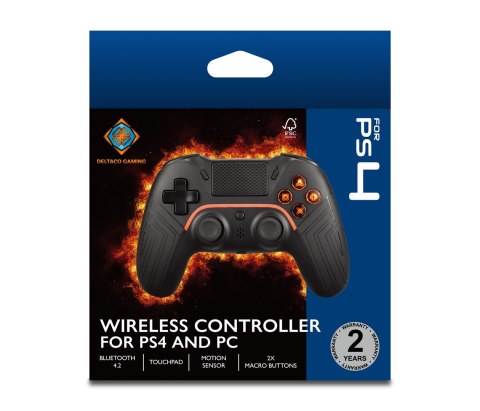 Deltaco Gaming GAM-139 kontroler gier Czarny Bluetooth/USB Gamepad Cyfrowy Android, PC, PlayStation 4
